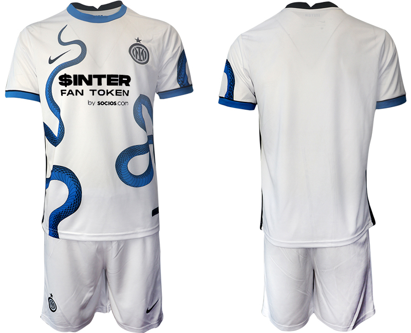 Men 2021-2022 Club Inter Milan away white blank Soccer Jersey